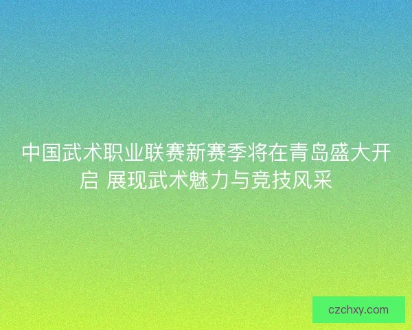 中国武术职业联赛新赛季将在青岛盛大开启 展现武术魅力与竞技风采 中国武术职业联赛新赛季将在青岛盛大开启 展现武术魅力与竞技风采